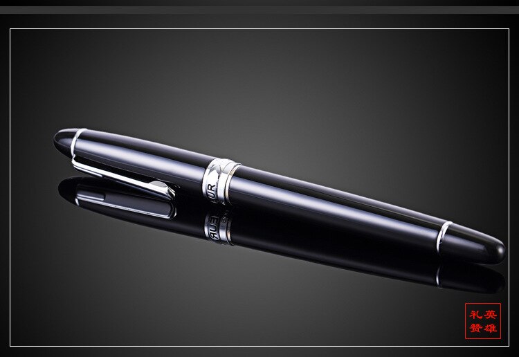 Hero praise LISEUR series 606 iridium Artwork pen Calligraphy pen High end write black red blue: Black / without  gift box