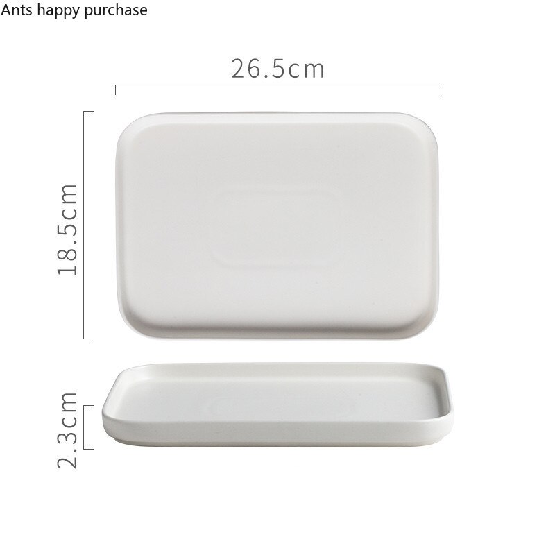 Nordic Matte Series Rectangle Ceramic Tray Sample Room Bathroom Living Room Storage Tray Bathroom Set Tray Trays Decorative