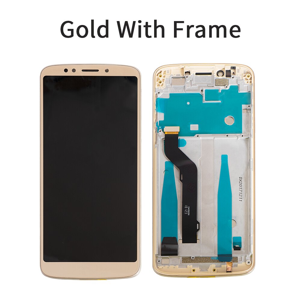 Pantalla LCD de 6,0 pulgadas para Motorola Moto E5 Plus XT1924, Digitalizador de pantalla táctil con marco para Moto E5 Plus, XT1924-1 XT1924-2: Gold with frame