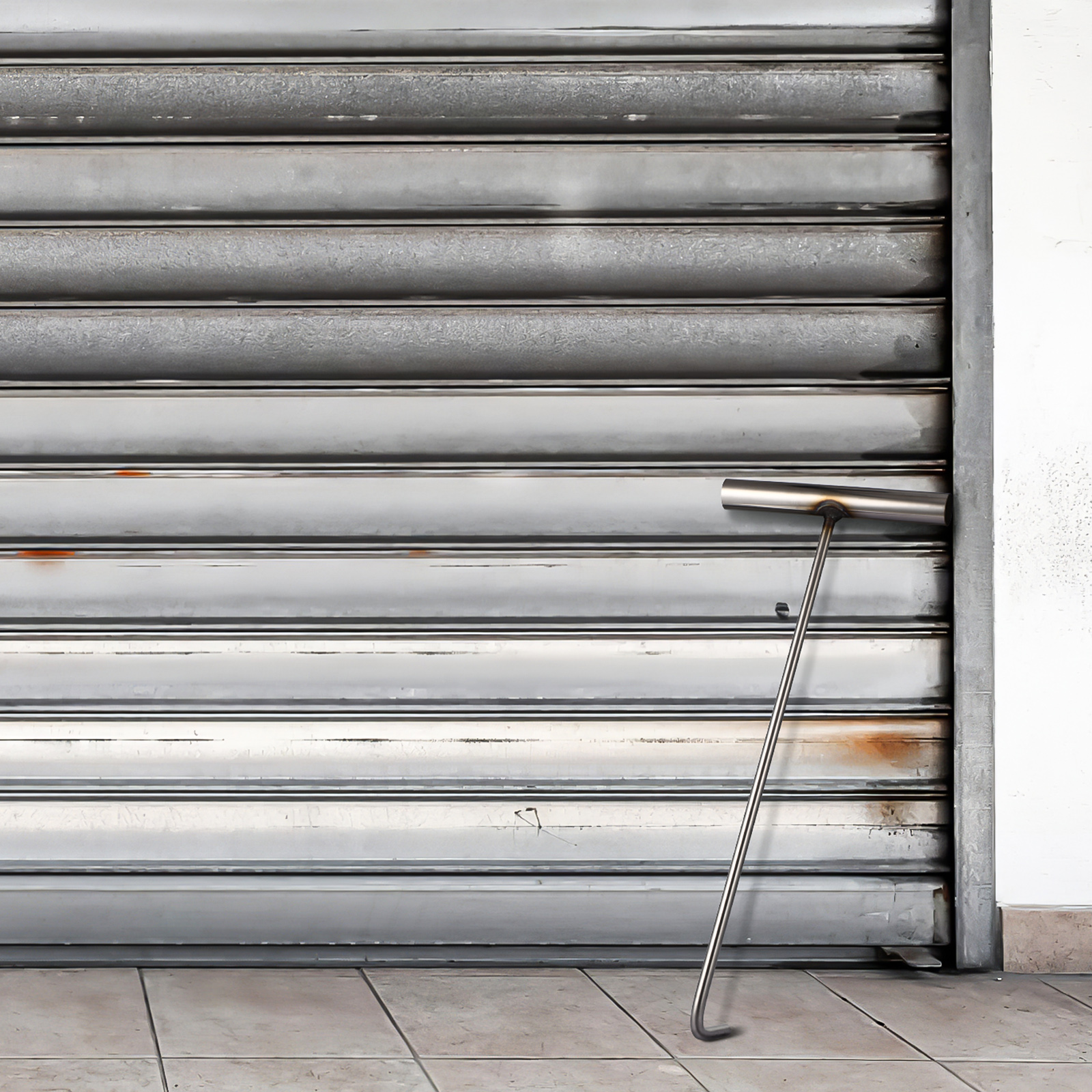 1 t-krok i rustfritt stål 38cm diameter 8mm løfteverktøy for kumlokk med sløv spiss, robust kloakkvedlikehold, enkel å åpne brønnlokket med