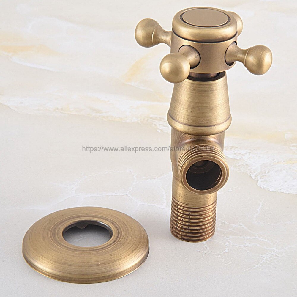 1PCS Antique Brass Valve 1/2" Male Thread Water Control Valves Bathroom Angle Stop Valve Bathroom Accessories Nav347