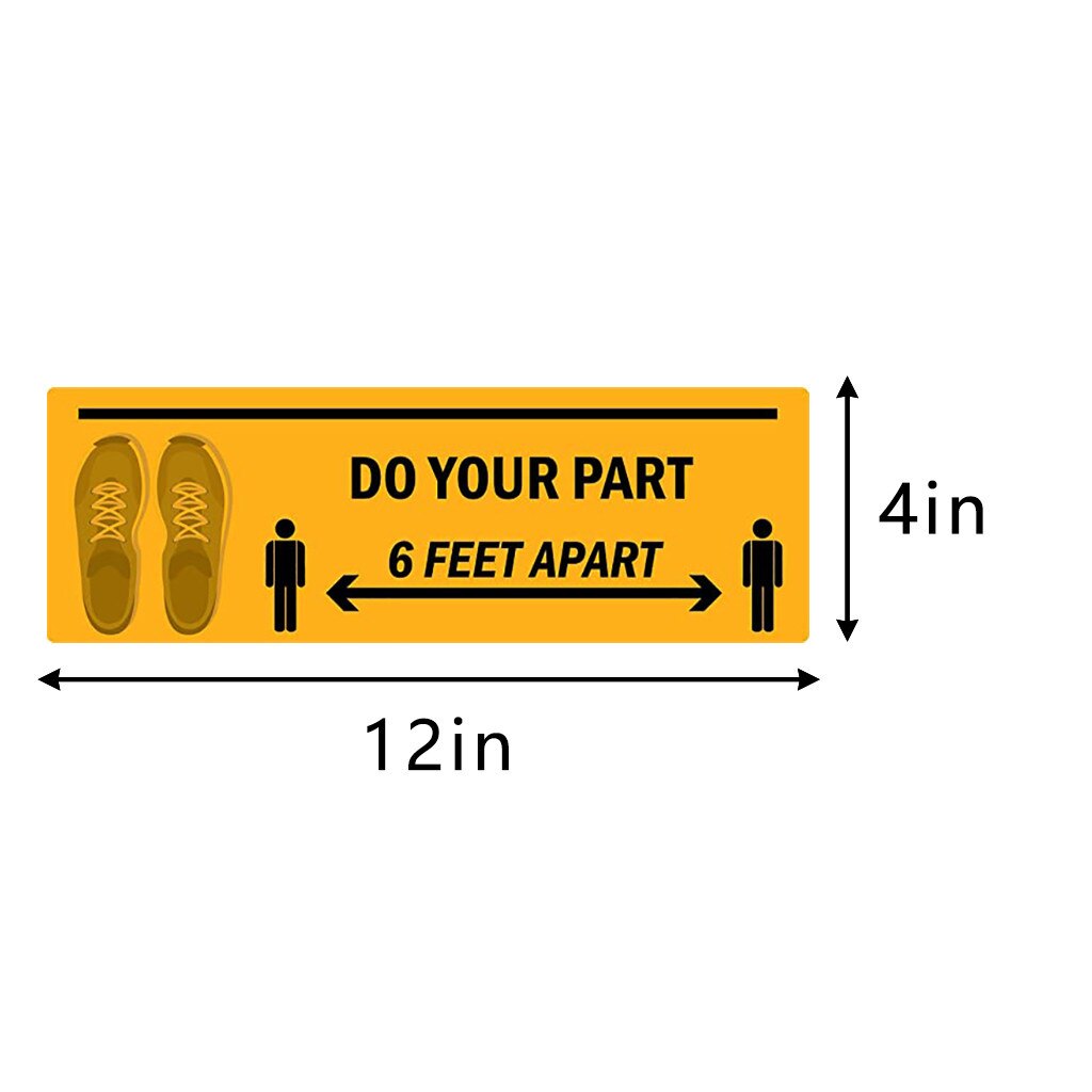Tegel Stickers Ground Sign Isolated Label Please Keep Wait Here Stand Here Keep 6ft In Between Distance Marker Floor 5pcs