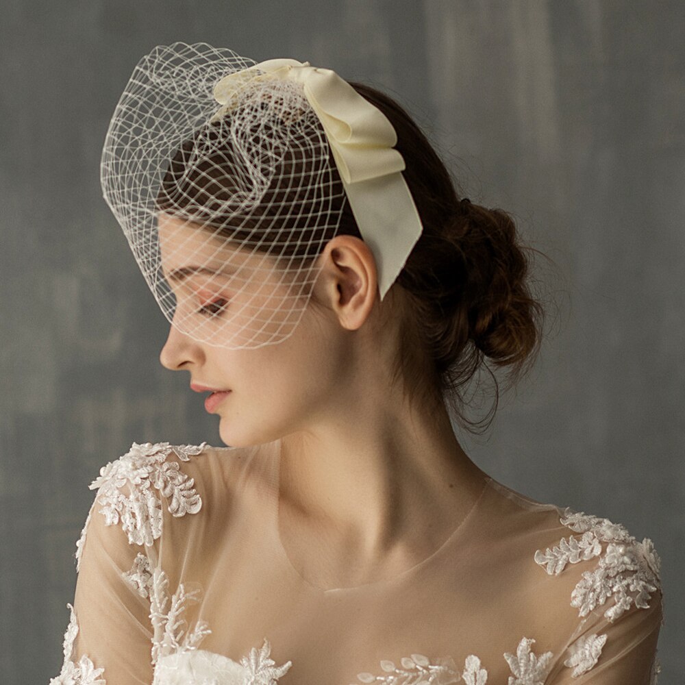 Women Bridal Hats and Fascinators Net Wedding Veil Headpiece With Comb Bridal Party