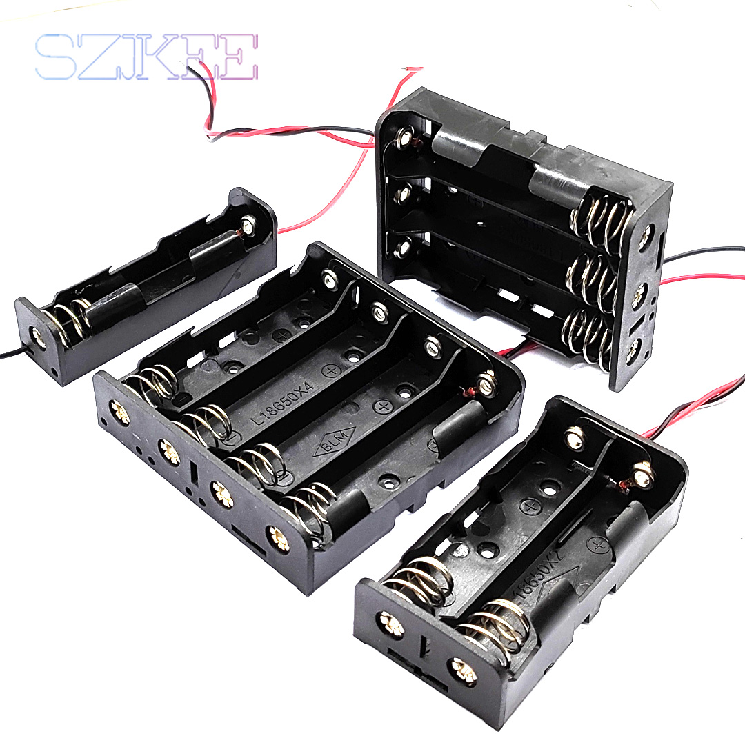 18650 Parallel Battery Holder Lengthened 18650 Power Bank Cases 18650 Battery Box Storage Box 18650 Case1/ 2/3/4 SLots 3.7V DIY