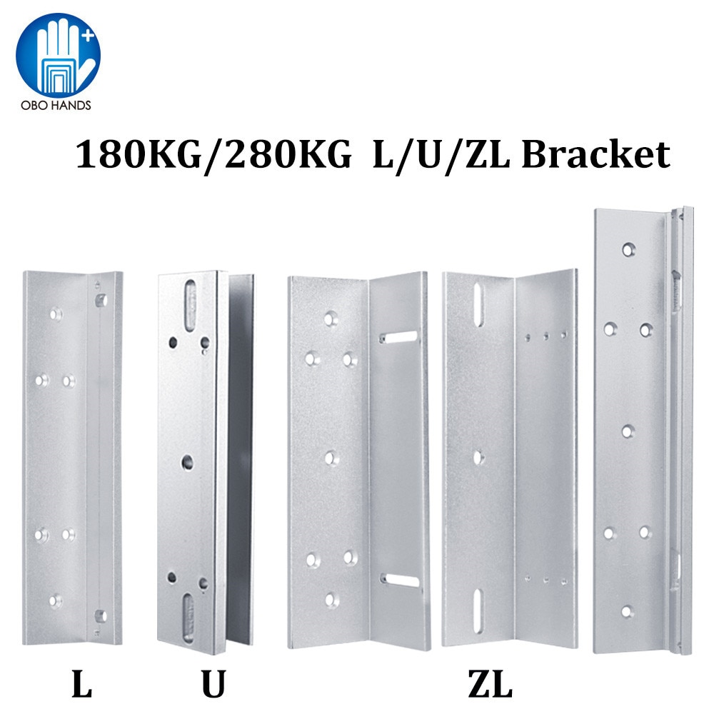 180 kg/280 kg Magnetisch slot U/L/LZ vorm beugel 350lbs/600lbs frameloze glazen deur voor Toegangscontrole Beveiliging lock Systeem