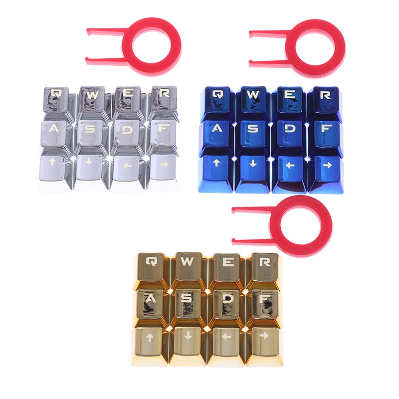 12pcs Waterproof Mechanical Keyboard Backlit Removal Universal USB Keycap Gold Plated Low Profile Durable Game Replacement