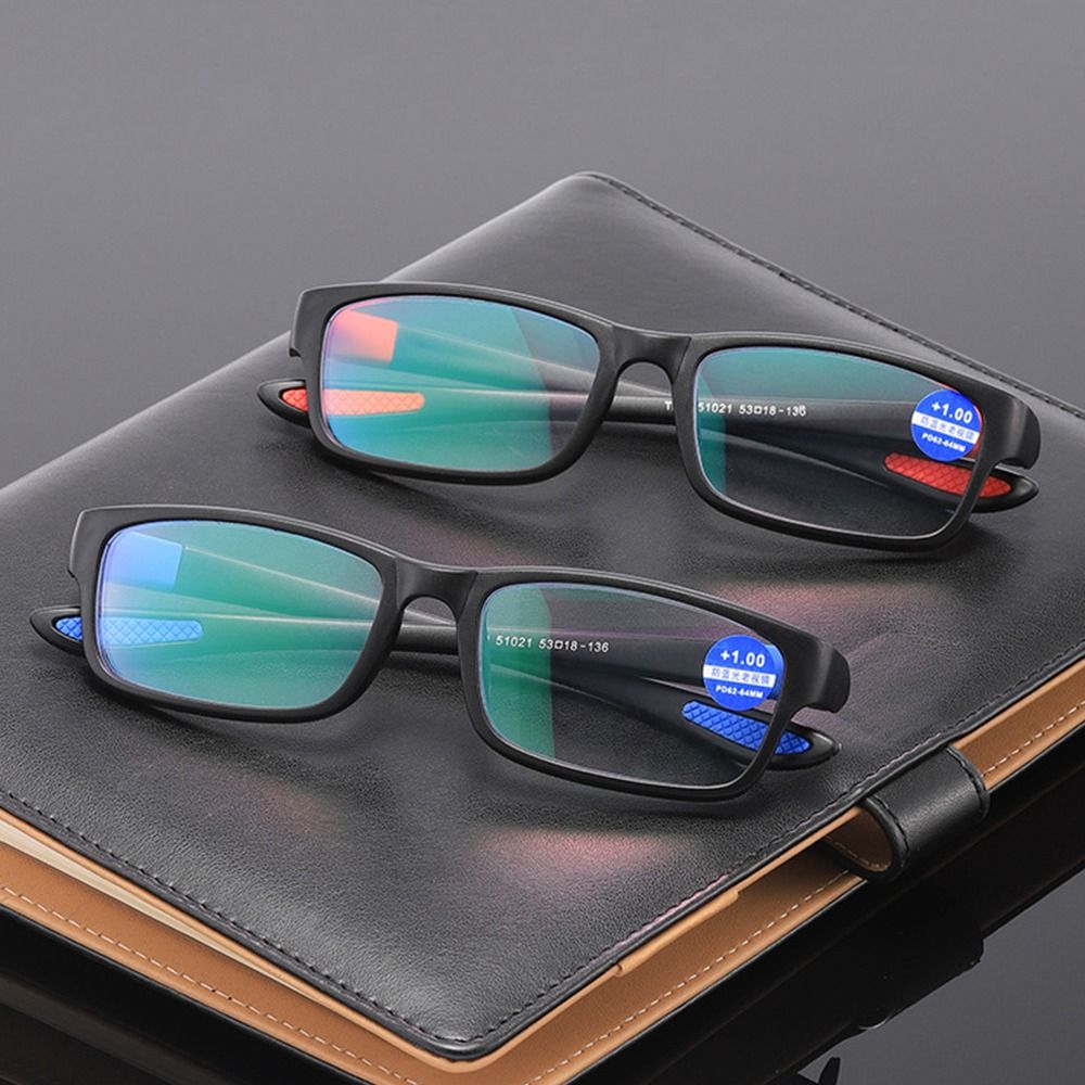 Gafas de lectura ultraligeras TR90 para hombres, lentes ópticas con bloqueo de luz azul para presbicia, hipermetropía + 1,0 + 1,5 + 2,0 + 3
