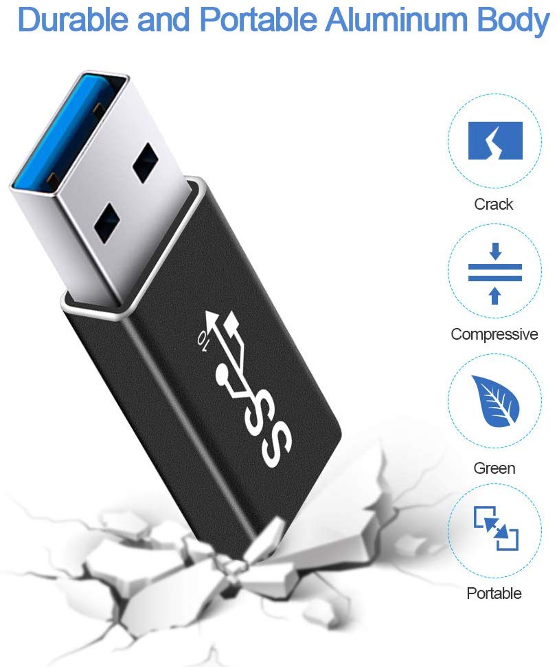 Usb 3.1 hane till typ-c hona adapter, usb a till usb  c 3.1 gen 2 omvandlare, stöd dubbelsidig 10 gbps laddning och data