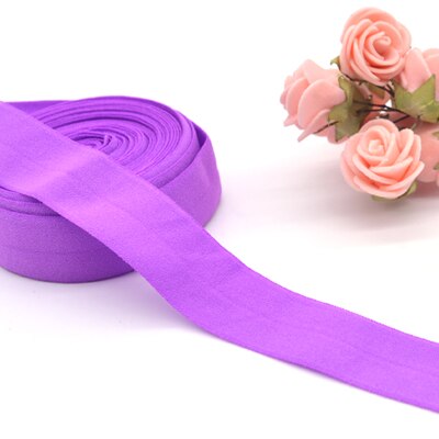 3/4 ''(20mm) matt kleur binding tape elastische lint singels trim kant effen hoofddeksels handgemaakte DIY decoratie ambachten: purple 501