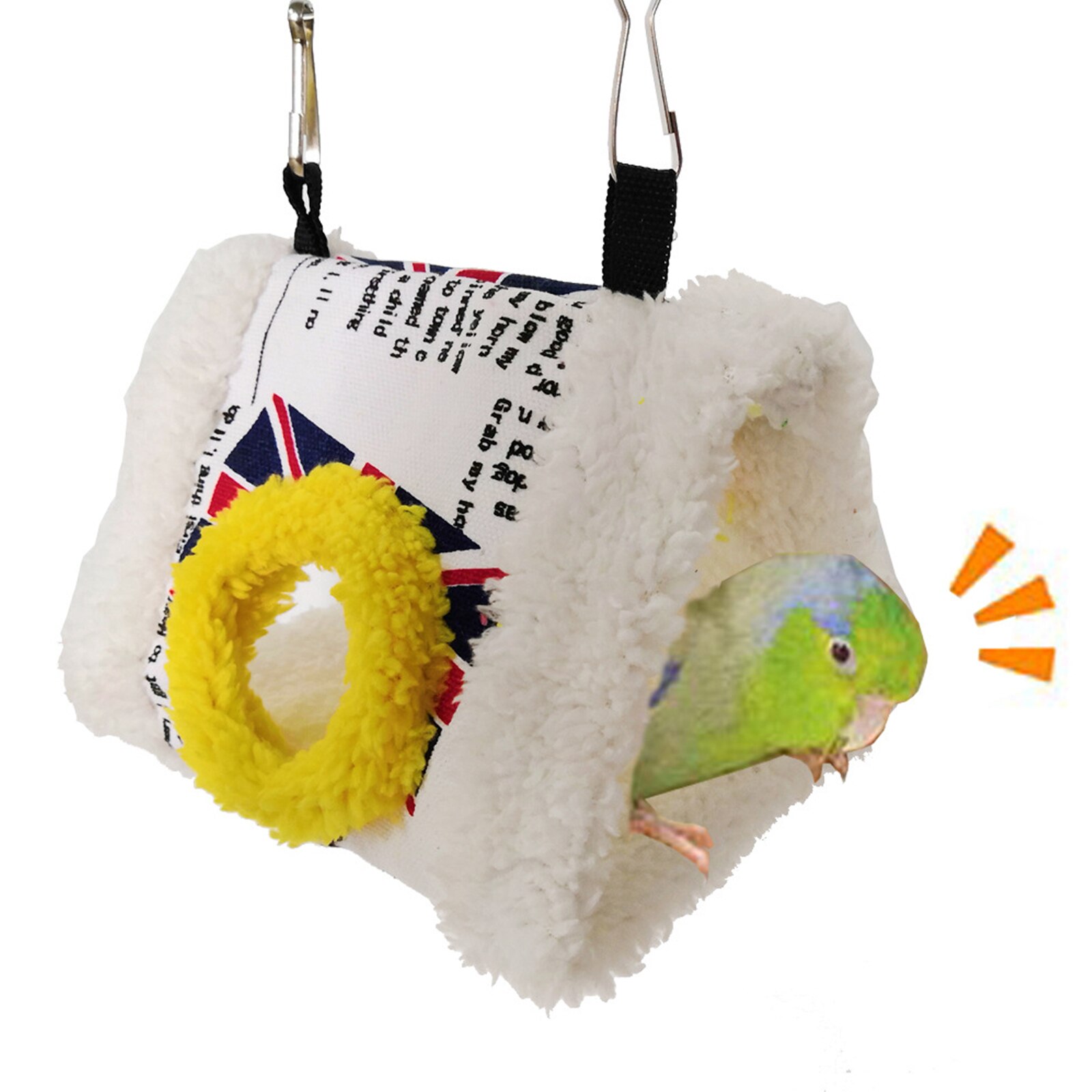 Square Bird Parrot Nest Soft Plush Bird Parrot Hammock Warm Hanging Bed For Pet Cave Cage Hut Tent Toy House for Small Animals: 3