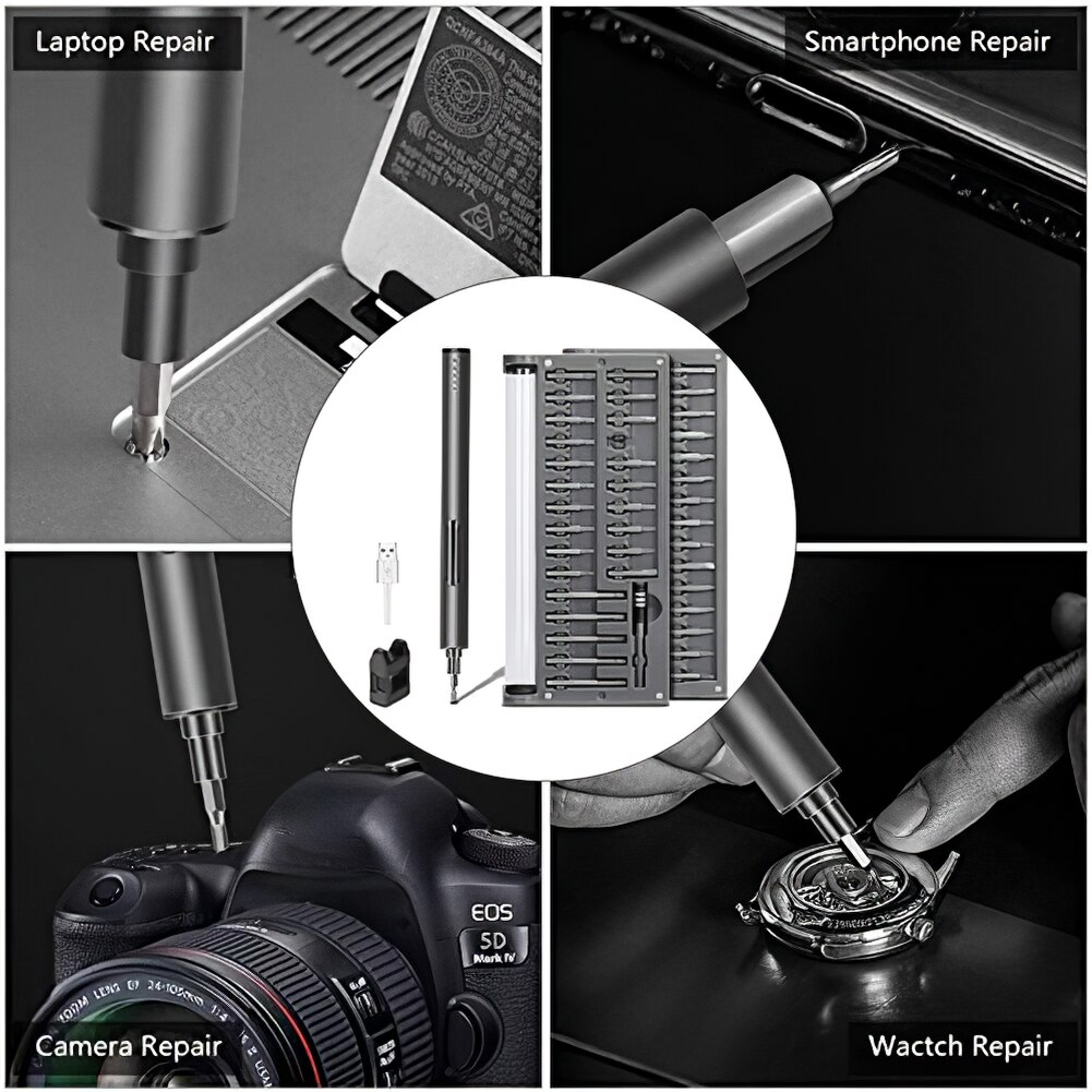 57 in 1 Electric Screwdriver Rechargeable Cordless Power Driver Bits Security Electric Screwdriver Home Improvement Tools Kit