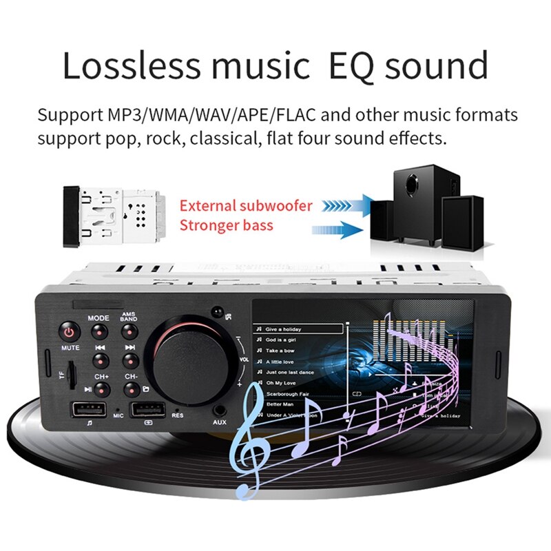Car Mp5 Player 1Din 4,1 pulgadas TFT Car Stereo MP5 Player Radio FM BT4.0 USB AUX RCA mando a distancia coche MP4,MP5 , 7805