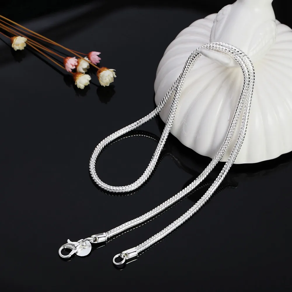 40-75 cm 925 Sterling Zilver 1 MM/2 MM/3 MM solid Snake Collier Voor Mannen Vrouwen mode-sieraden voor hanger
