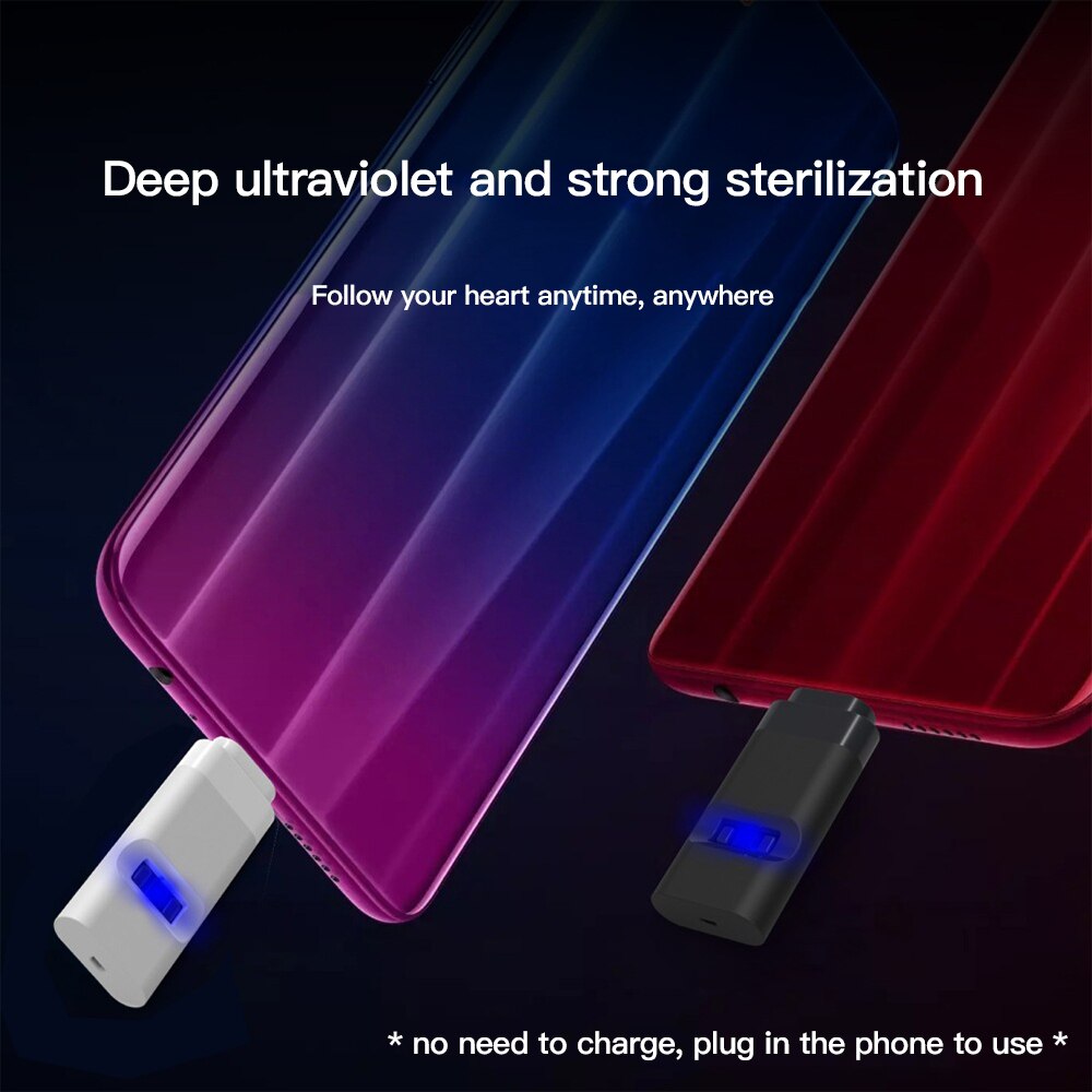 Mobiele Telefoon Type-C Voor Iphone Desinfectie Uvc Sterilisator Voor Ios Uv Licht Sterilisator Met Telefoon Ultraviolet Lampen Bescherming