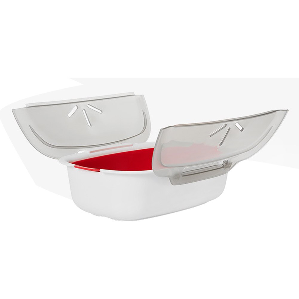 Plastic Steaming Dish Microwave Oven Fish Meat Vegetables Steamer Container