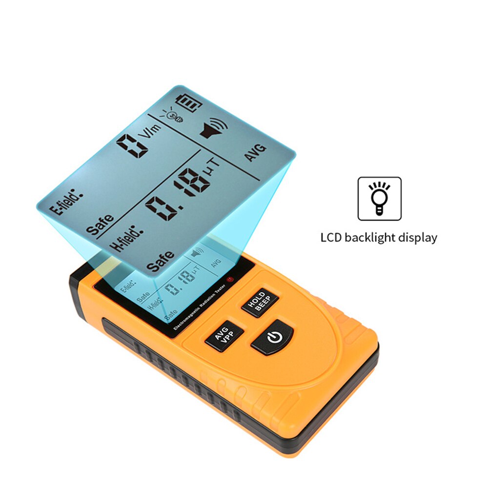 Detector de radiação campo eletromagnético testador medidor emf recarregável handheld portátil contador emissão dosímetro detector sd