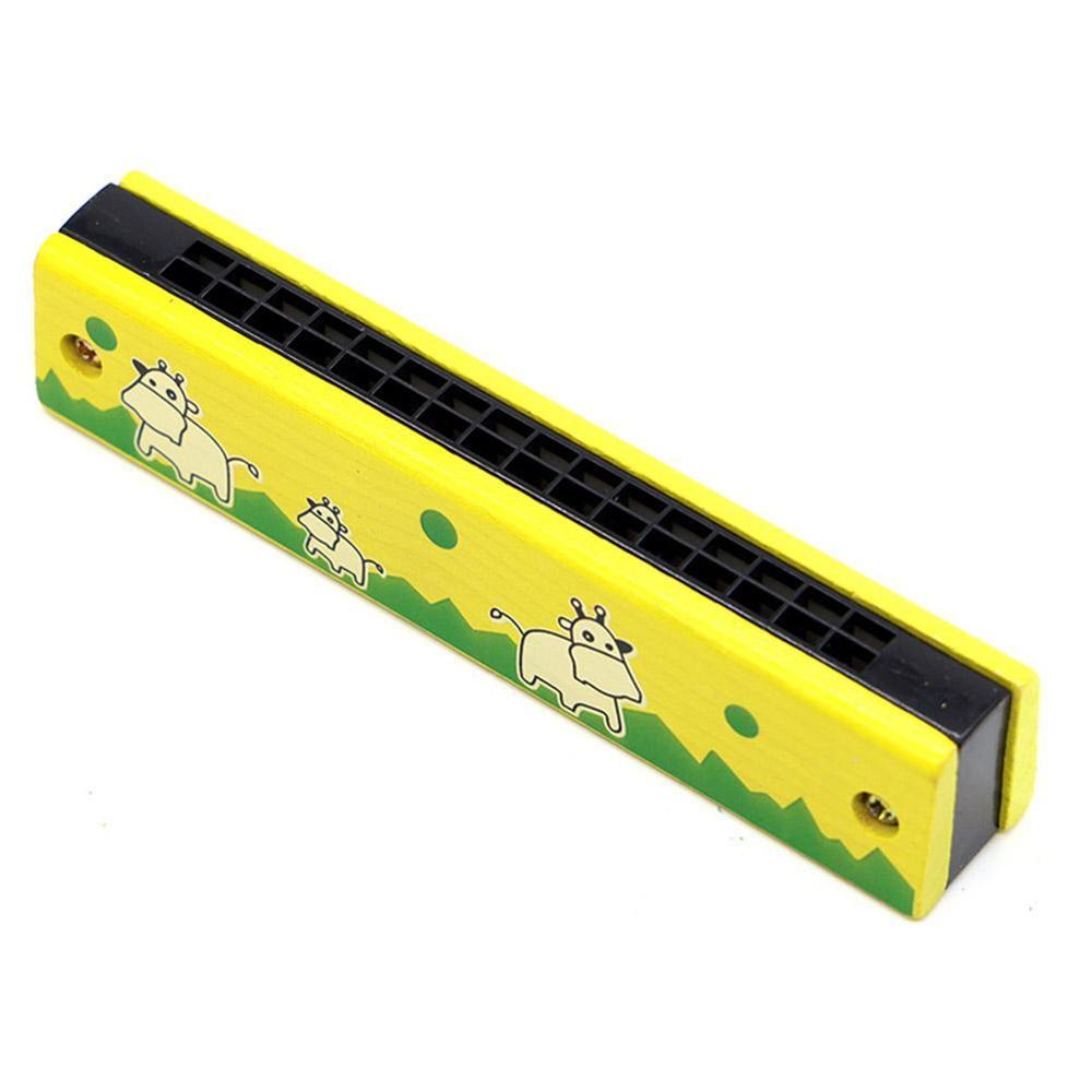 16 Holes Cute Harmonica Musical instrument Montessori Instrument Wind Children Cartoon Kids Pattern Toys Kids Educatio I9J9: calf