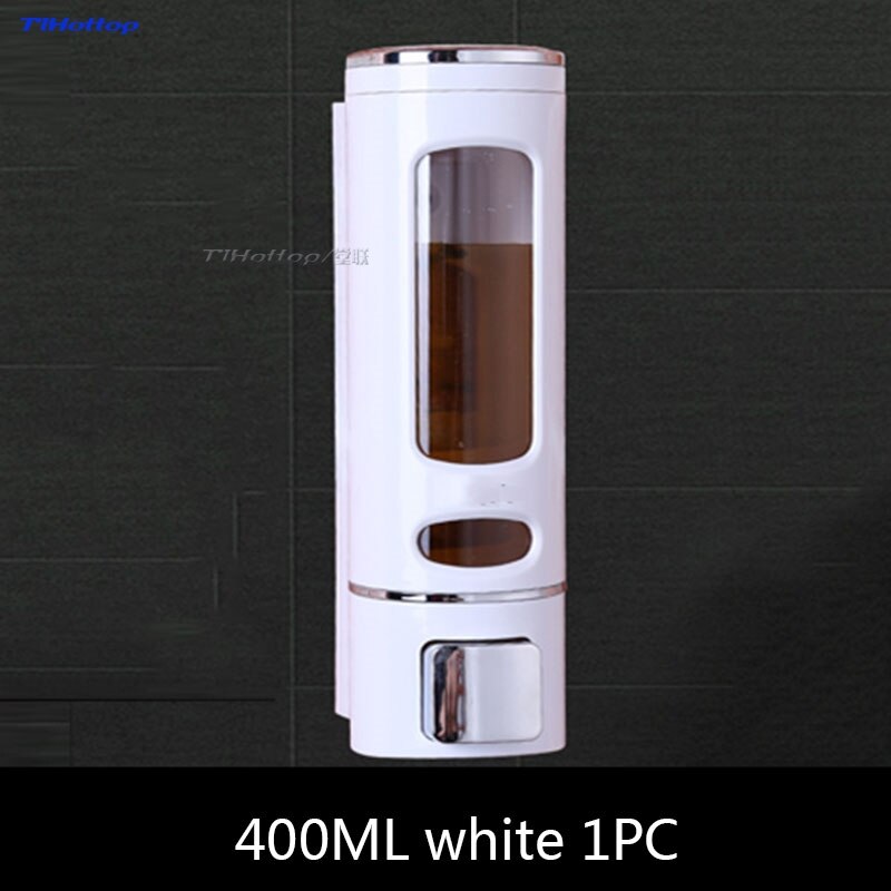 B Wall Mounted Shampoo Soap Sanitizer Dispenser Single / Double: 400ML white 1PC