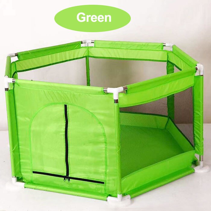 Baby Kinderbox Hek Vouwen Veiligheid Barrière Oceaan Bal Pit Kinderen Speeltuin Kinderen Spel Tent Onderdak Voor Zuigelingen Cadeau: Green white