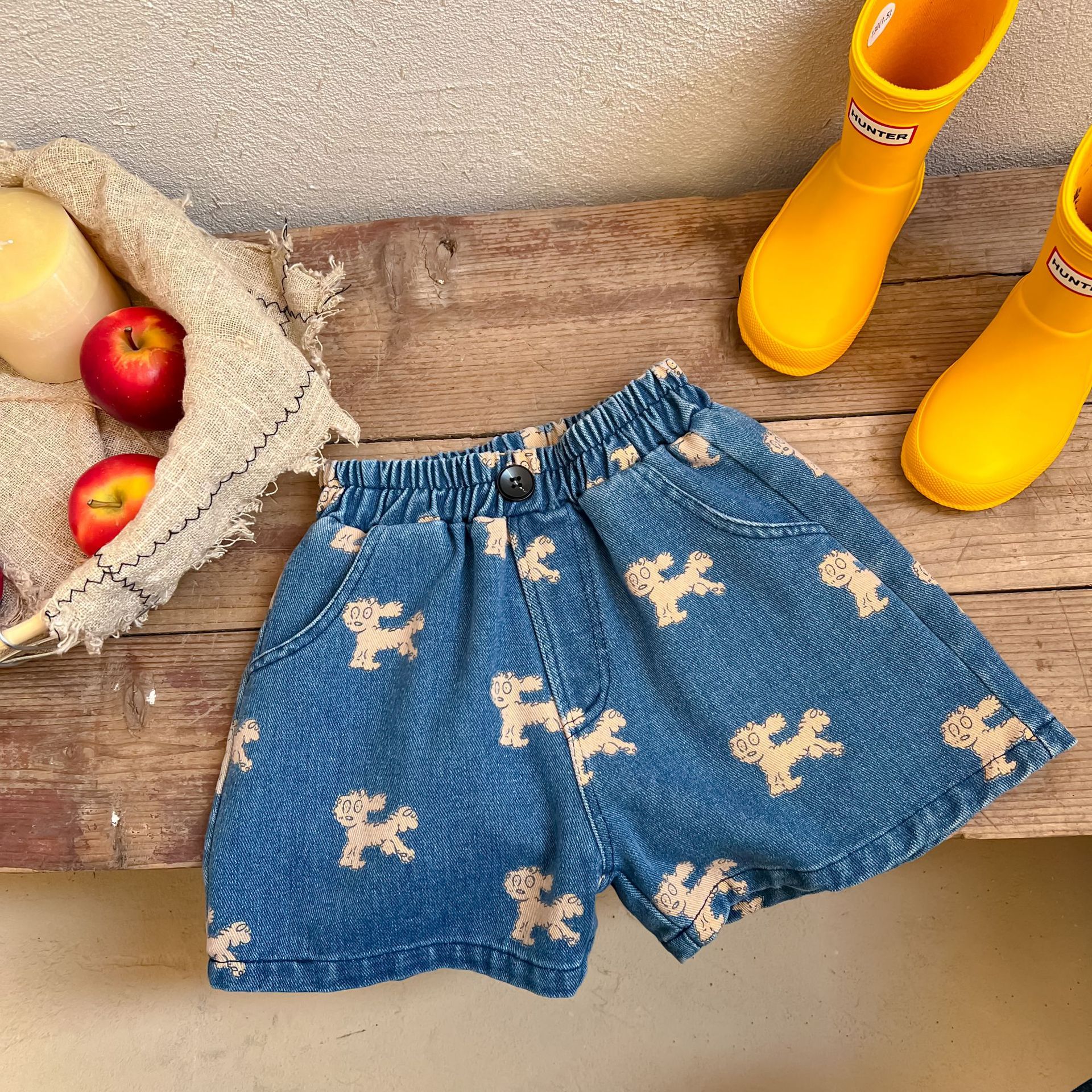 Pantalones cortos de tela vaquera para niños y niñas, Shorts con estampado de dibujos animados, suaves, para playa, verano, 2022