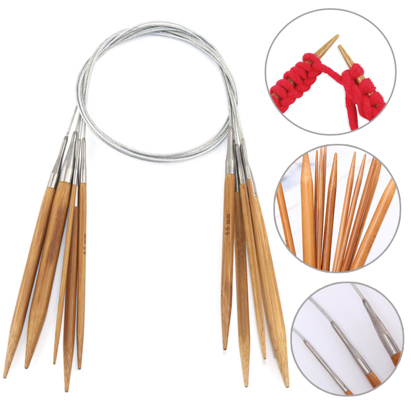 3,0 mm-12,0 mm DIY Handwerk Kleidung NäHenne Rundstricknadeln Braun Bambus & Edelstahl Edelstahl Rohr Häkelnadel