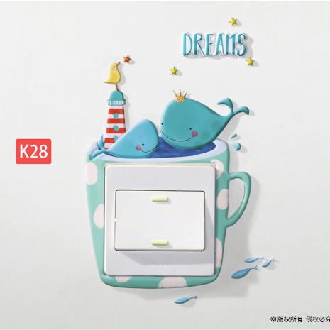 Pegatinas 3d Adesivos De Parede Switch Stickers Naklejki Children&#39;s Room Autocollant Mural Glow In The Dark Adesivi Home Decor: K28