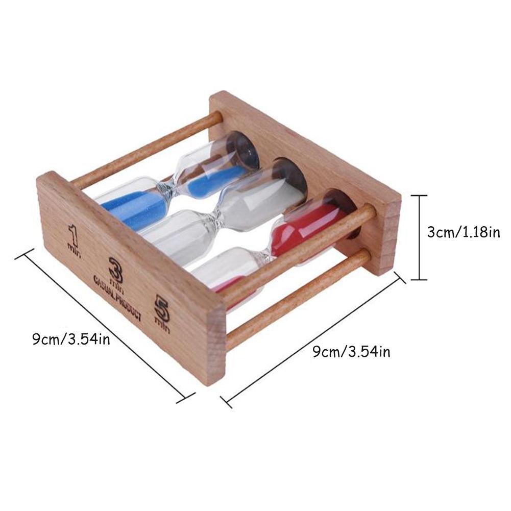 1/3/5 Minuten Houten Frame Zandloper Zand Klok Timer Voor Woondecoratie Kleine Ornamenten