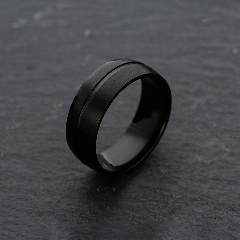 8mm Classic Ring Male 316L Stainless Steel Jewelry Wedding Ring For Men Women