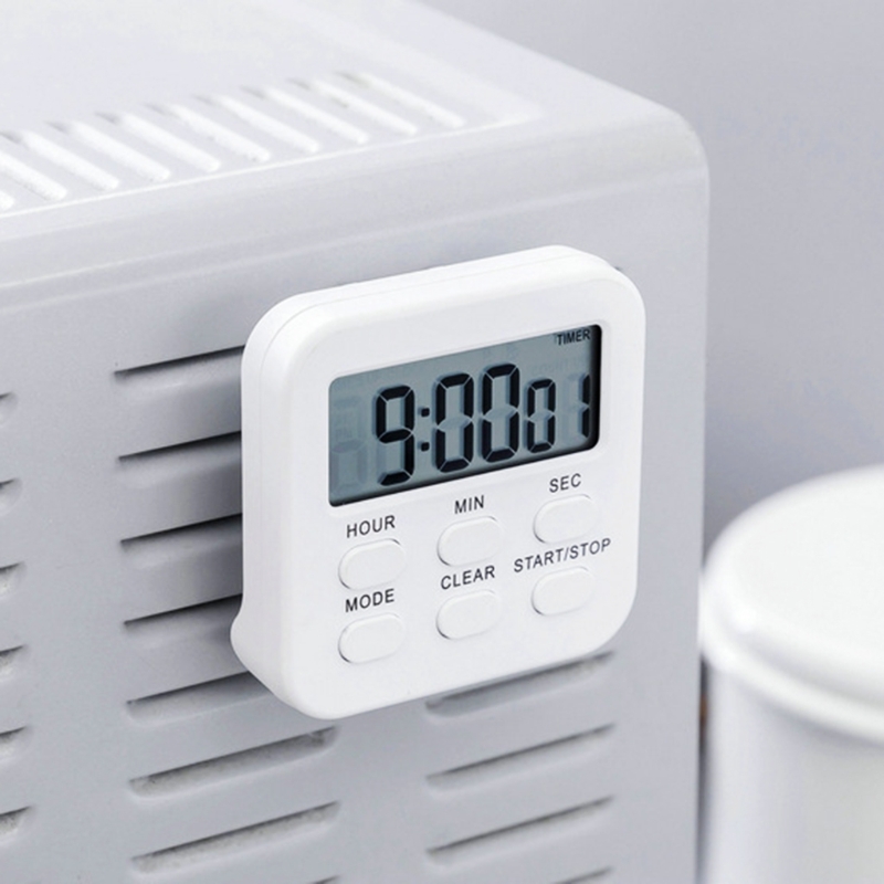 Magnetic Kitchen Digital Timer Clock Alarm with Mute/Loud Alarm Switch 24H Count UP/Down Timer Large LCD Display Memory B85C