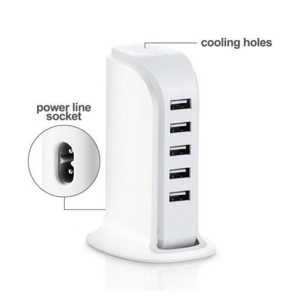 Universele 5 Poort Multi USB Charger HUB USB Laadstation Dock Voor Mobiele Telefoon Desktop Muur Thuis Laders EU ONS plug