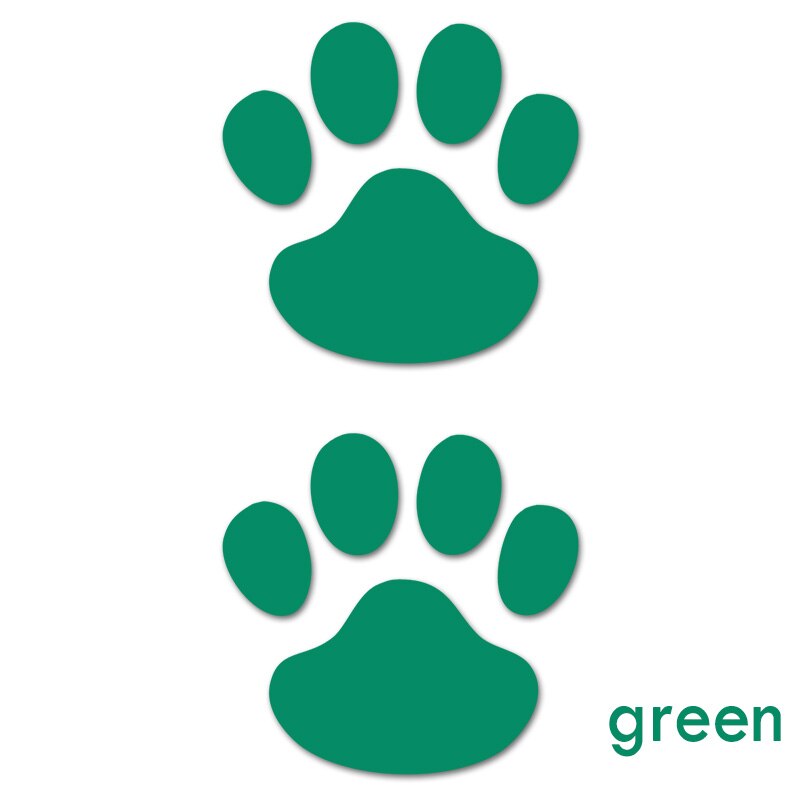 2 Stuks Auto Sticker Leuke Puppy Klauwen Reflecterende Decoratieve Sticker Voor Lada Vesta Niva Kalina Priora Granta Largus Vaz Auto styling: green