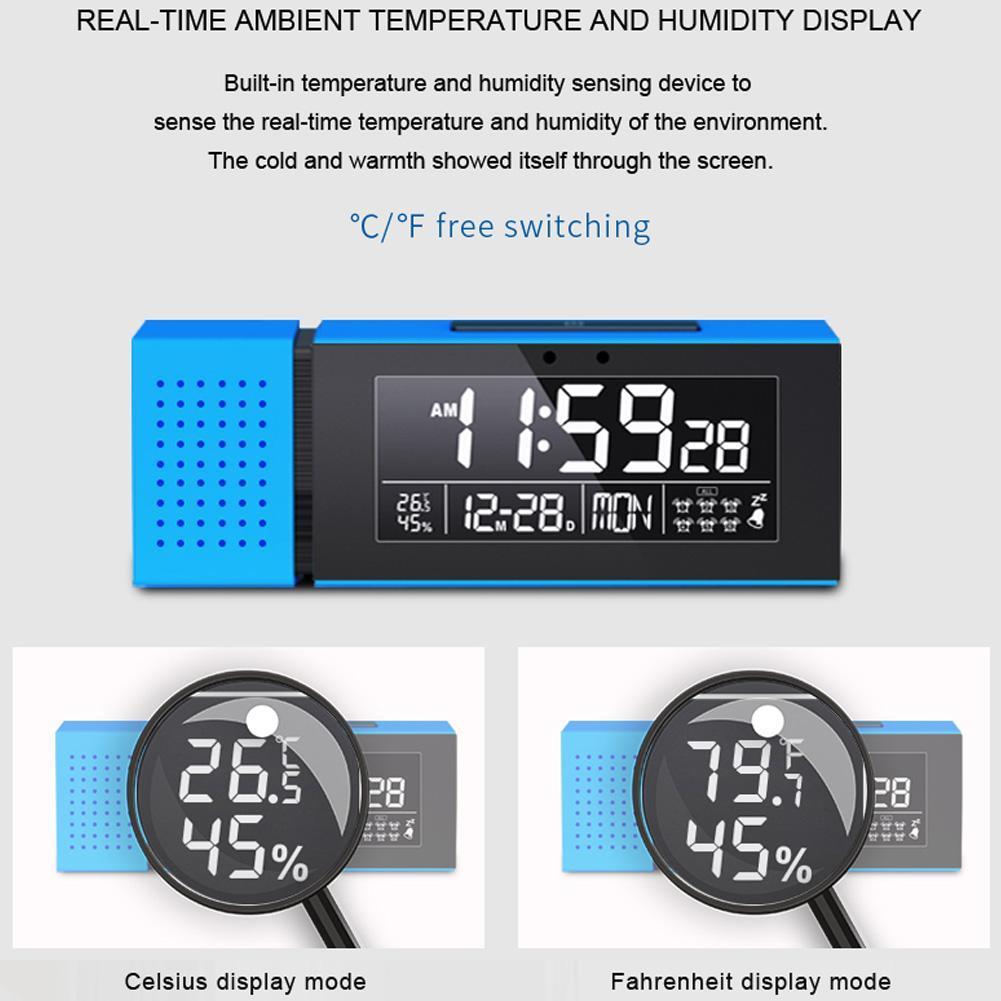 Digital Alarm Clock IR Sensor Movable Night Light With Temperature Humidity Night Decor FM Radio Display Clock Digital Tabl C9Z3