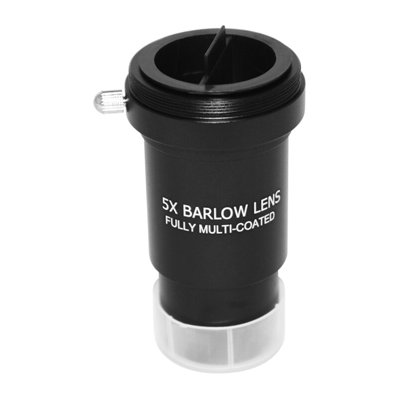 Barlow Lens 5X 1.25 Fully Metal Multi Coated Optical Glass with T Adapter M42 0.75 Thread for 1.25 Inch 31.7mm Telescopes Eyepie