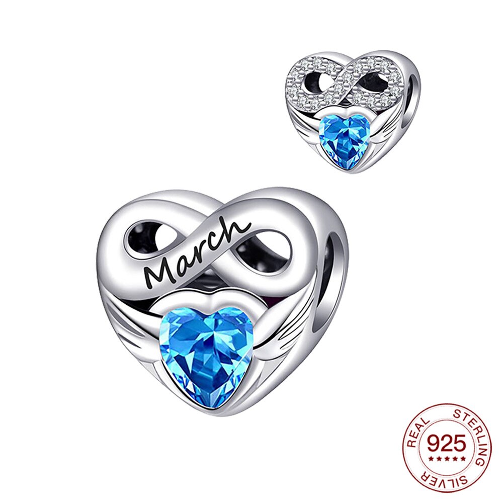 925 Zilveren Charm Vier Seizoenen Lucky Stone Charm Hart Glanzend Zirkoon Hanger Fit Originele 3Mm Armband Voor Vrouwen Sieraden: BMT180-3