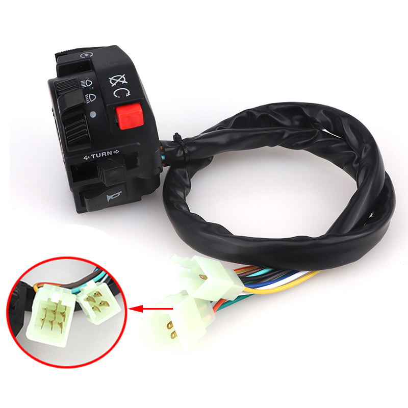 Hi-Lo Beam Kill pour moto, klaxon de démarrage électrique, interrupteur à 5 fonctions avec levier de starter pour RL Bumosquito facades, vélo 4 roues: vert militaire