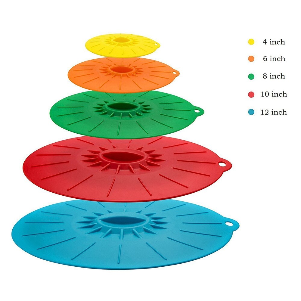 Cuenco de silicona para microondas, cubierta fresca para comida, olla, tapa de sartén, tapón, cubiertas reutilizables de silicona