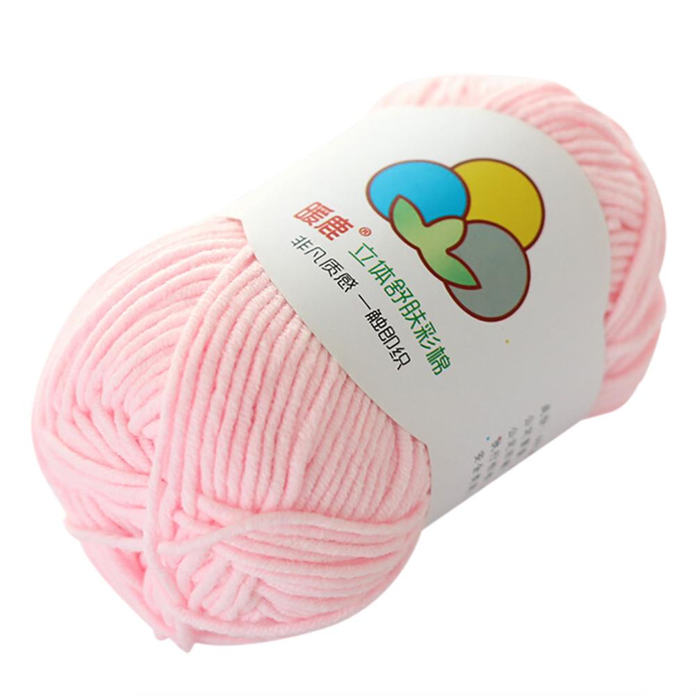 Wol Draad DIY Geweven Garen Hand Breien Gehaakte Hand Geweven 5 Strengen van Melk Katoen Warme Zachte Sjaal Trui wol Draad Q3: Pink