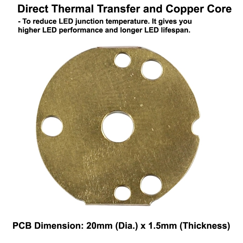 Triple Nichia 219C Neutral White 4000K CRI92 LED Emitter with 20mm x 1.5mm DTP Copper MCPCB (Parallel) w/ optics