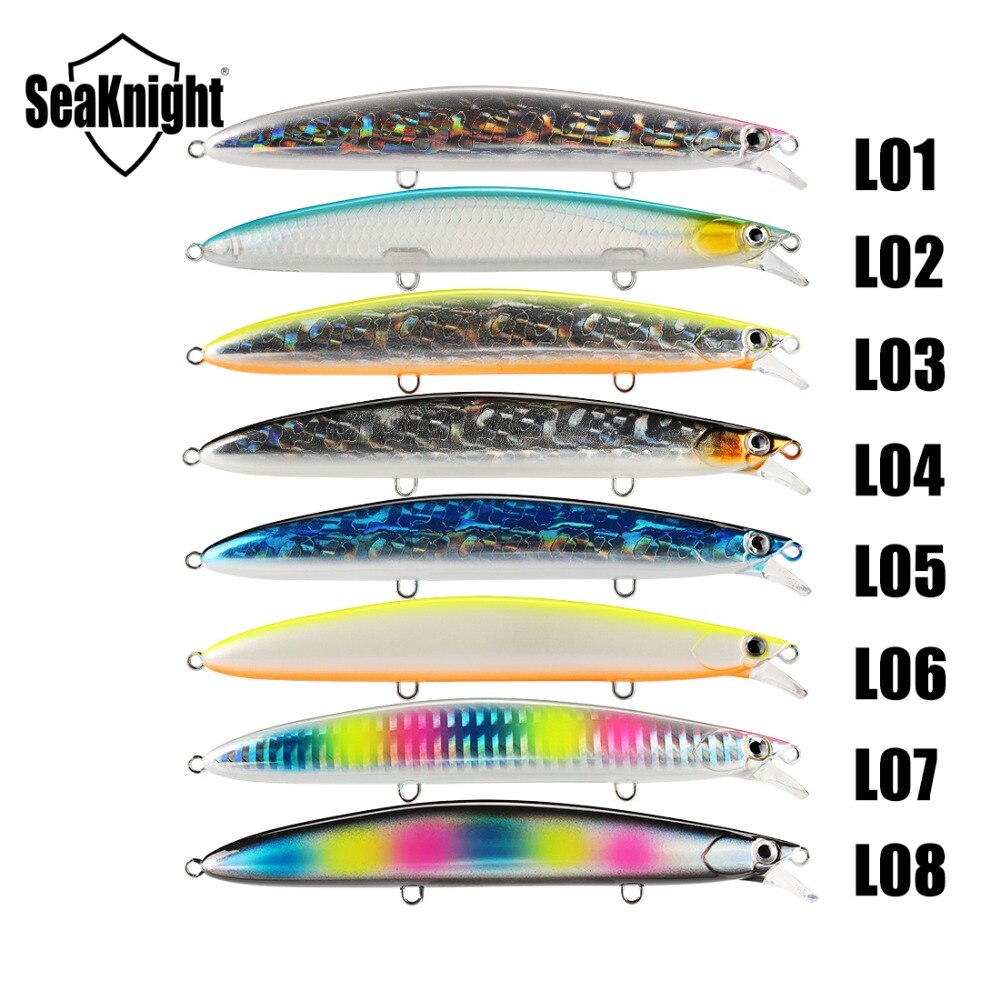 SeaKnight Brand SK008 Series 8PCS/Lot Minnow Fishing Lures 20g 125mm 0.3~0.9M Artificial Hard Bait 3D Eyes 3 Hooks Fishing Lure