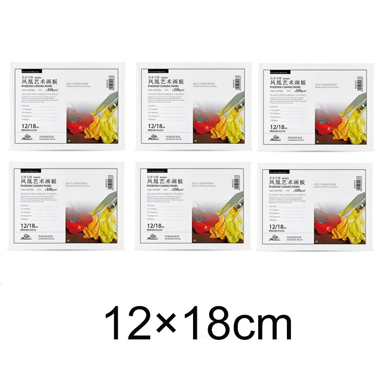 PHOENIX Canvas Panel Pure Cotton Drawing Board Oil Acrylic Painting Square Rectangle Round Oval Shape: 12x18 rectangle