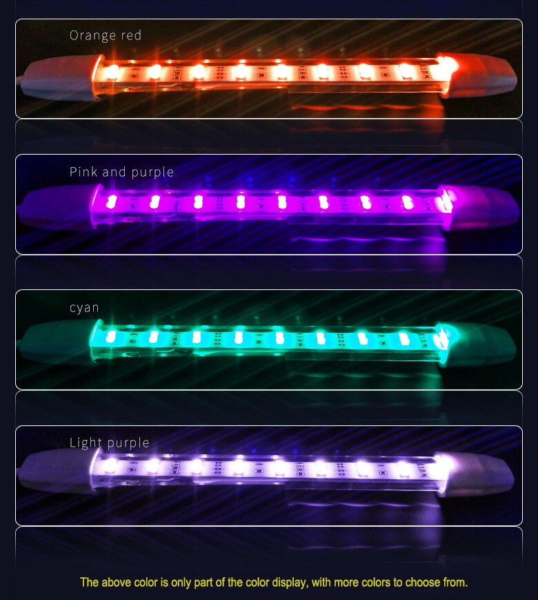 35cm/52cm led akvariebelysning med farverig bar nedsænkelig vandtæt clipslampe til akvarium