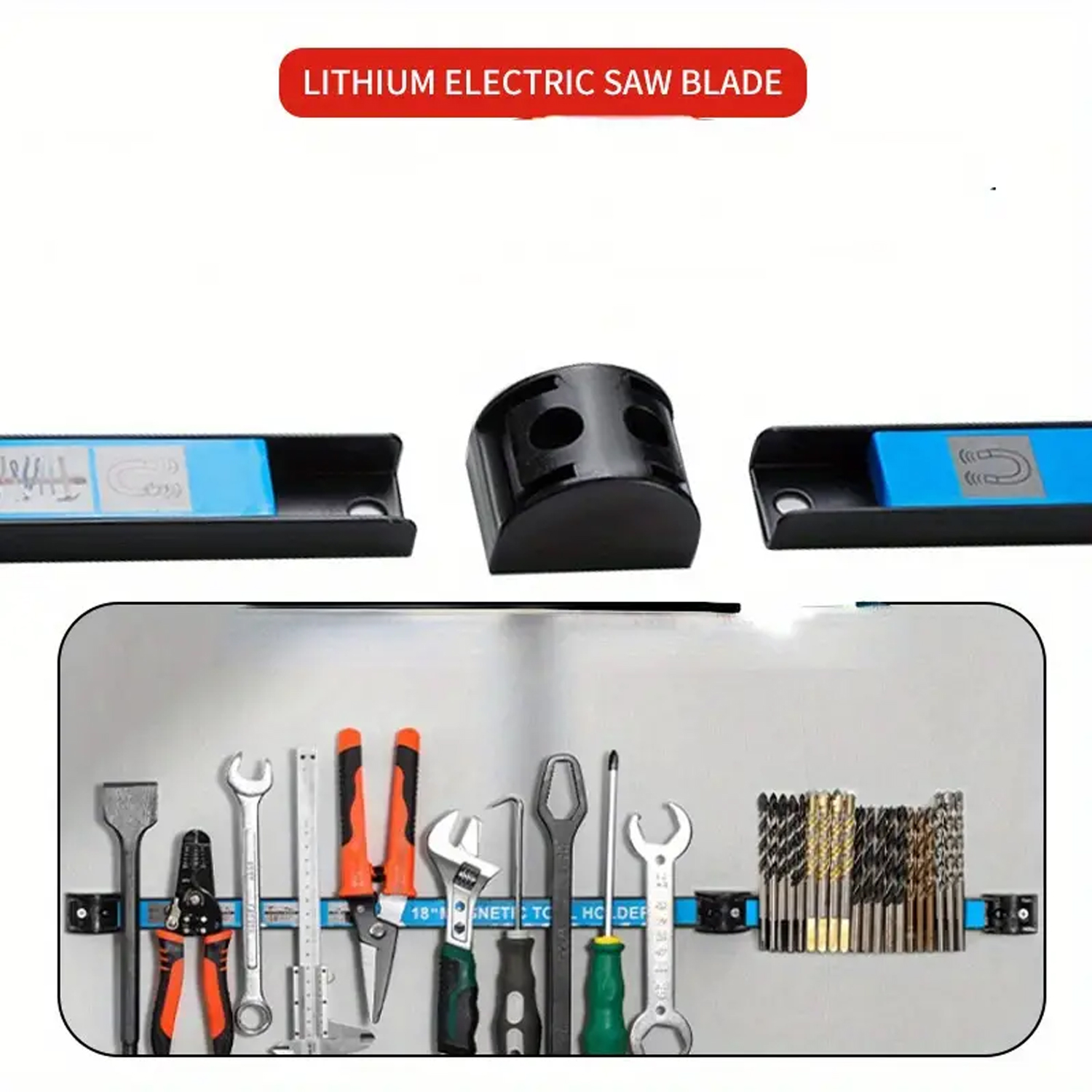 8" 12" 18"24" Strong Magnetic Tool Holder Heavy-duty Magnet Tool Bar Strip Rack Workshop Garage Organizer Rack Tool Cabinet