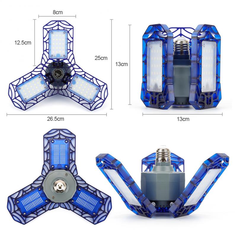 60W E26 LED Ceiling Lights 60 LEDs Deformable Garage Lamp Light Industrial Lighting for Workshop High Bay Light