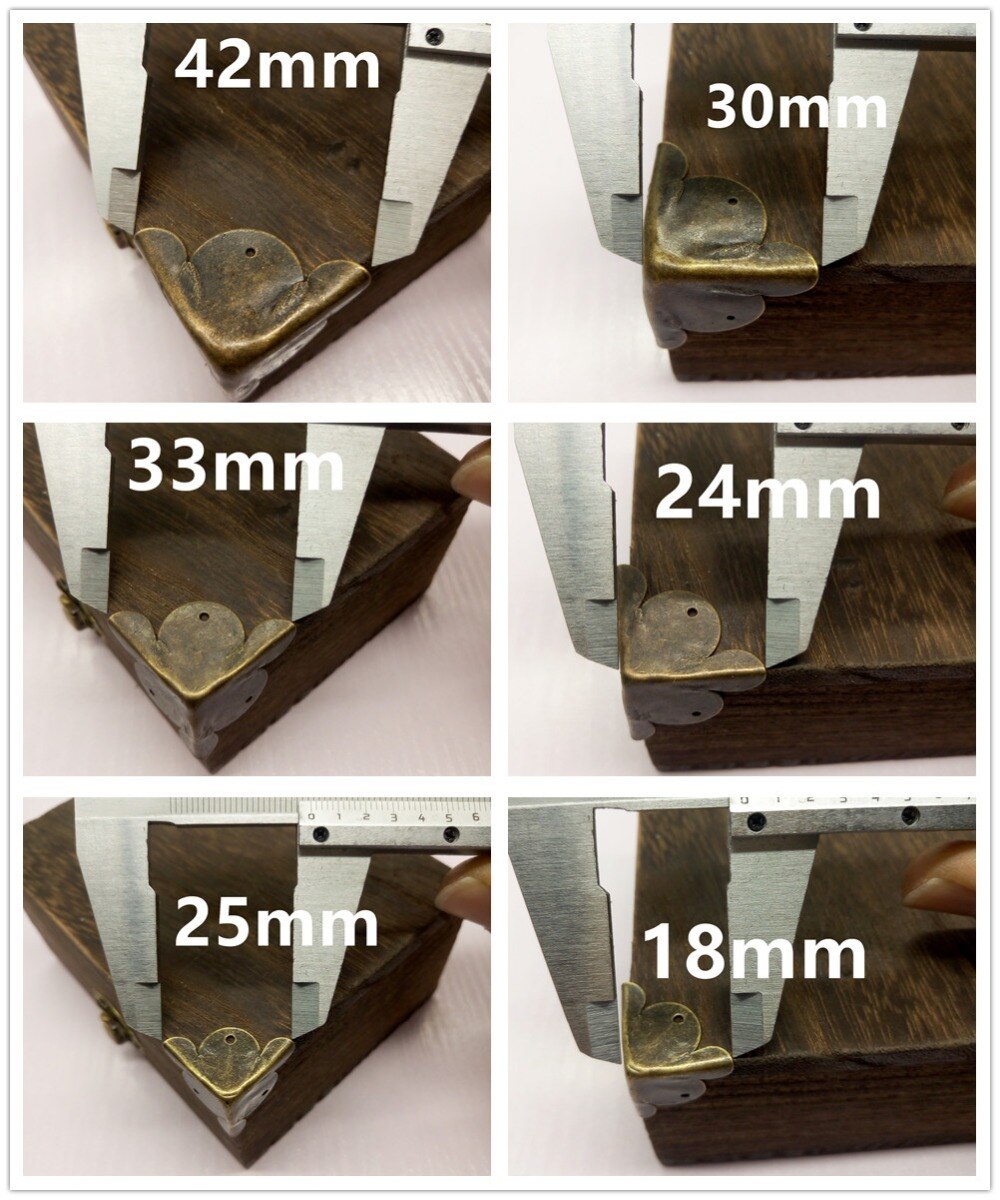 8pcs/lot Square corner antique wooden box corner package right angle iron angle decorative accessories