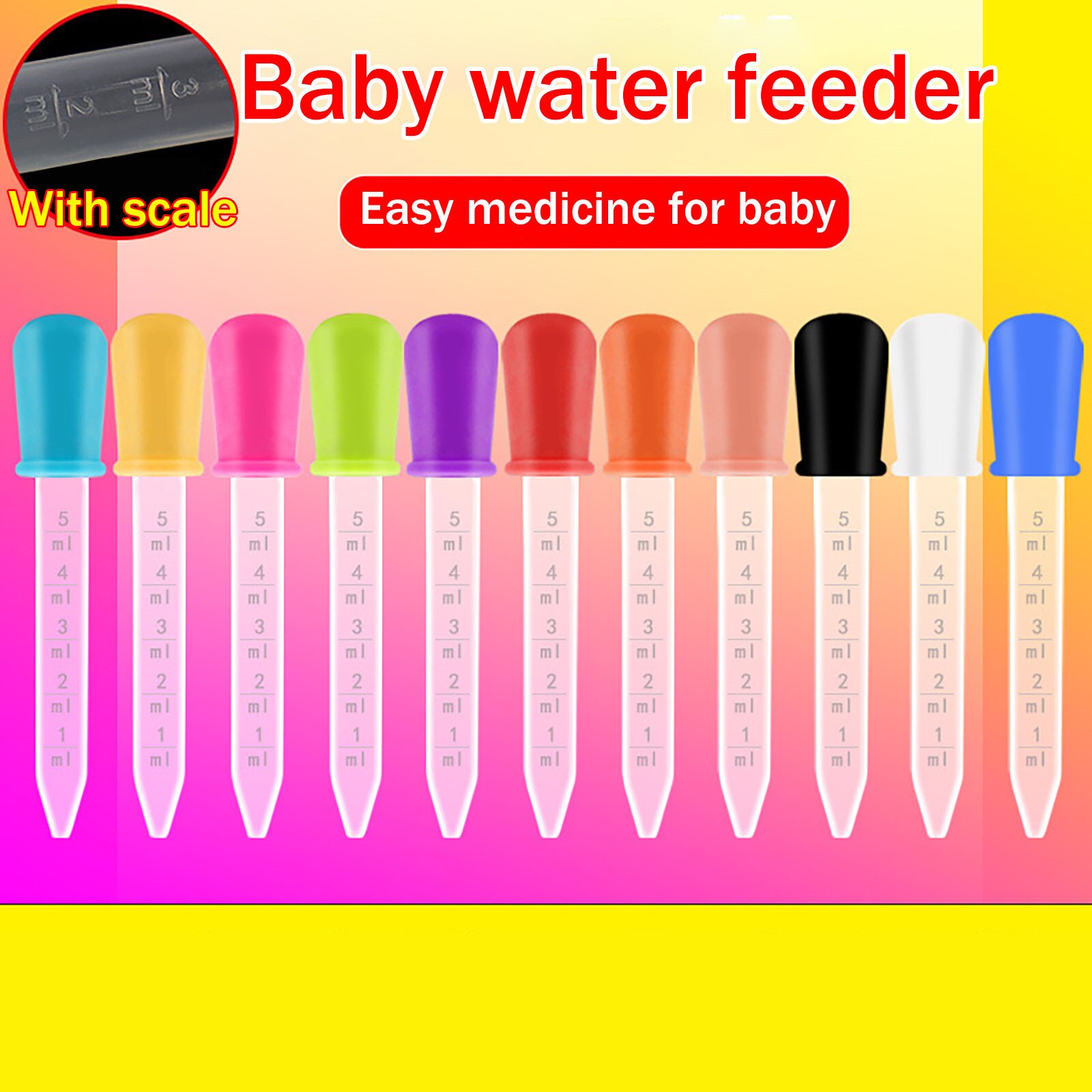 11Pcs 5ML Small Silicone Plastic Pipette Dropper Feeding Medicine Liquid Eye Ear Pipette Dropper School Lab Supplies With Brush