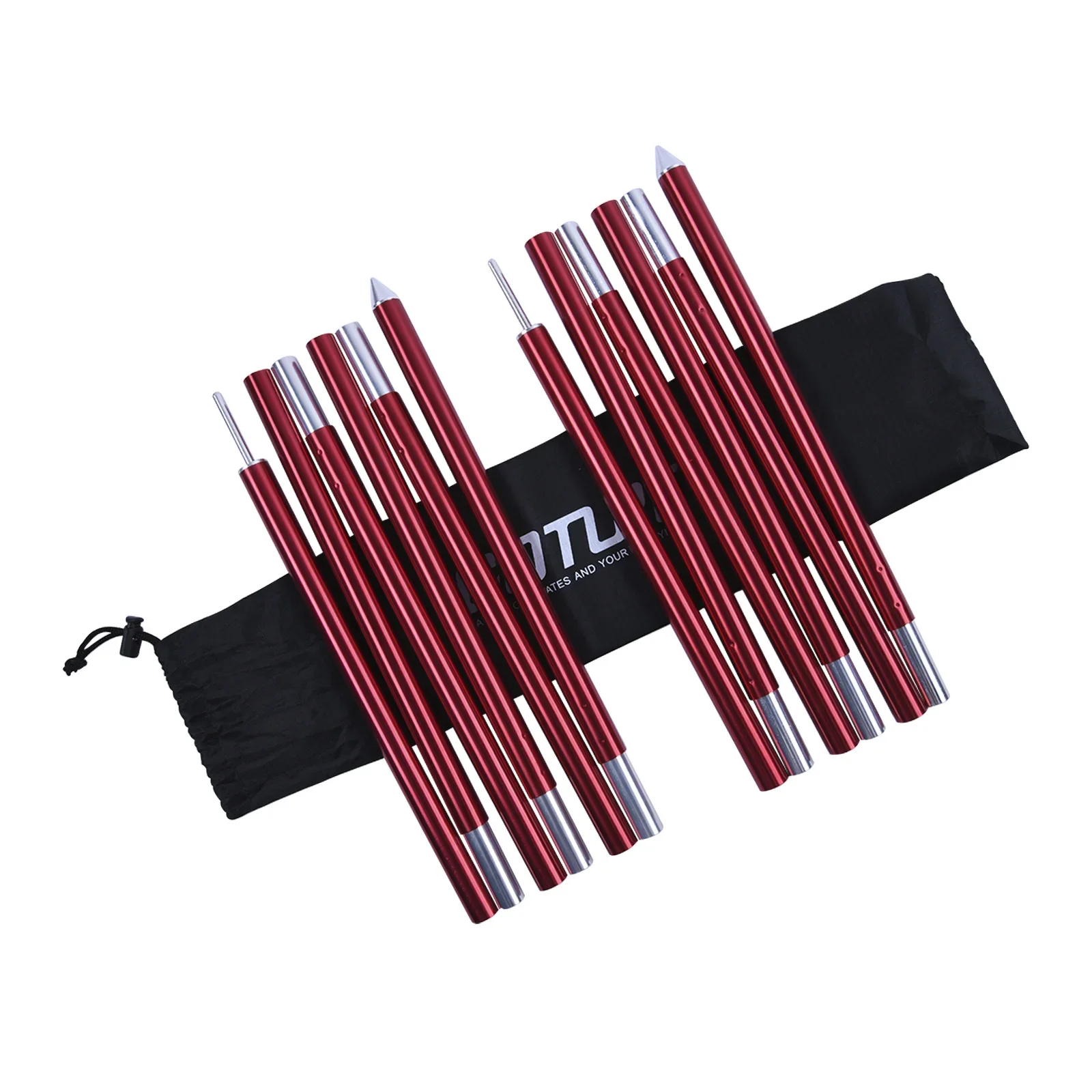 Goture 2 stuks 6 secties aluminium tentstokken 1,8 m vervanging lichtgewicht tentstok reparatieset 7075 aluminiumlegering voor kamperen