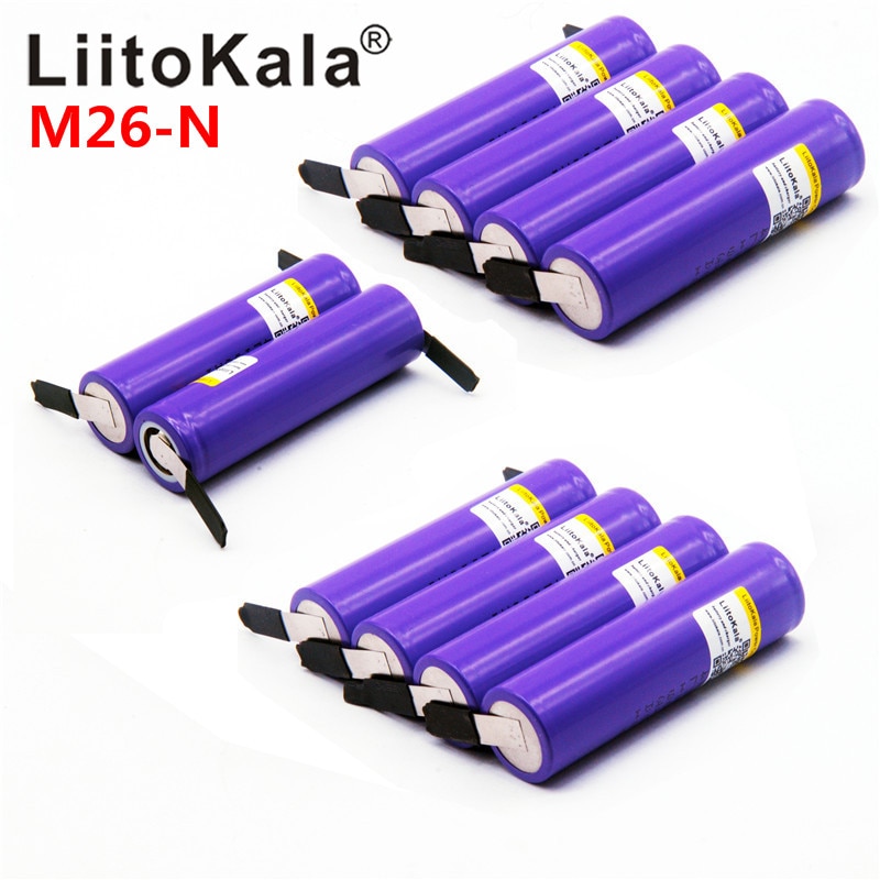 Liitokala 100% Originele M26 2600 Mah 10A 18650 Li-Ion Oplaadbare Batterij 2600 Mah Batterij Veilig Diy Nikkel Lakens
