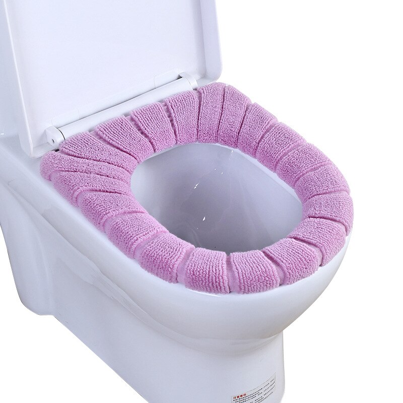 Toilet Seat Set Household Plush Winter Seasons Universal Toilet Seat Toilet Seat Toilet Seat Cover: Powder