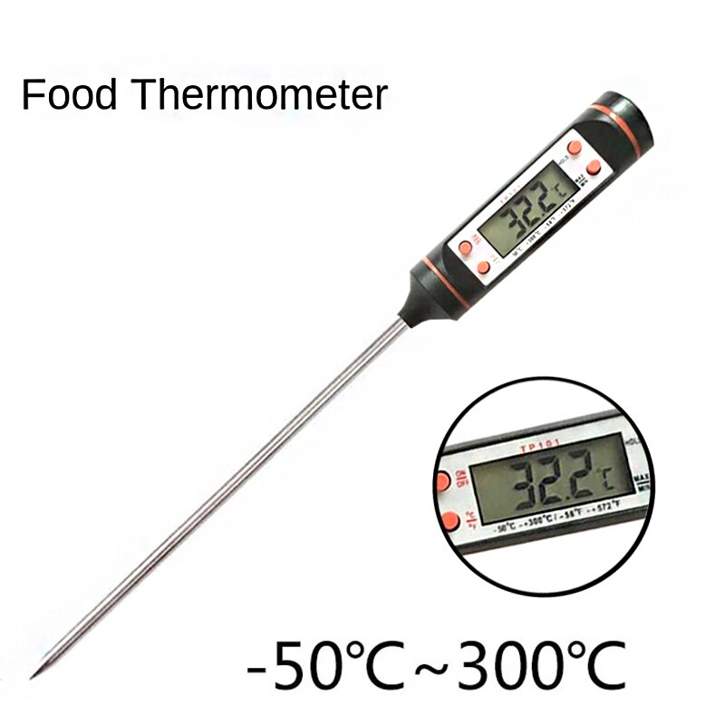 Digitalt termometer med 15cm lange probe lysproduksjonssett måler flytende soya parafinvoks bakt melk kjøtt bbq voks smelter
