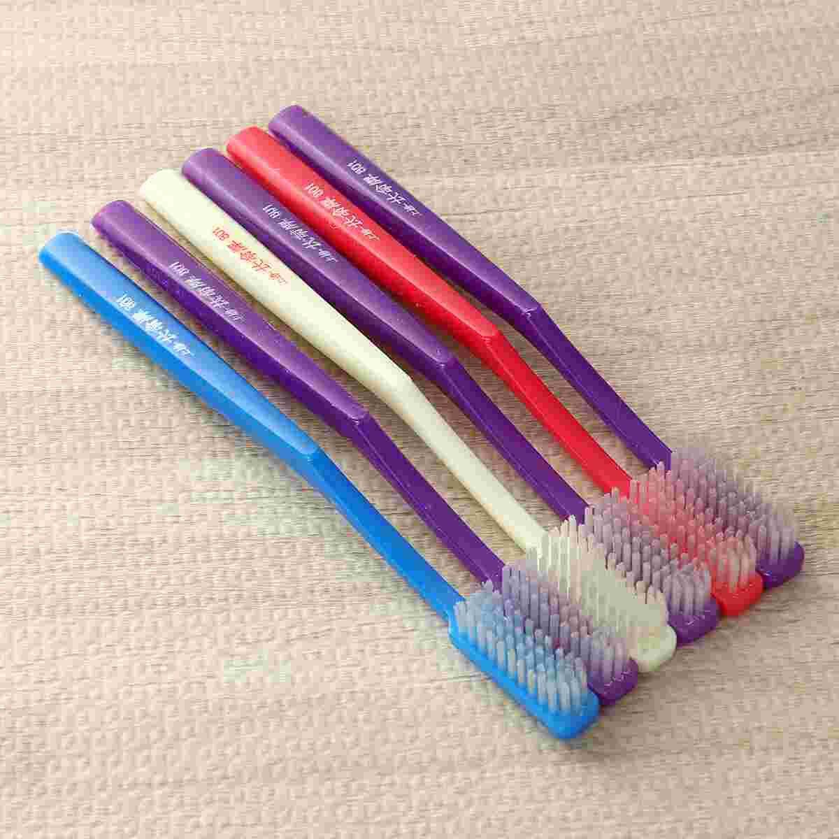 6pcs Premium Manual Hard Bristles Toothbrush for Adult Teeth Stain Cleaning (Random)